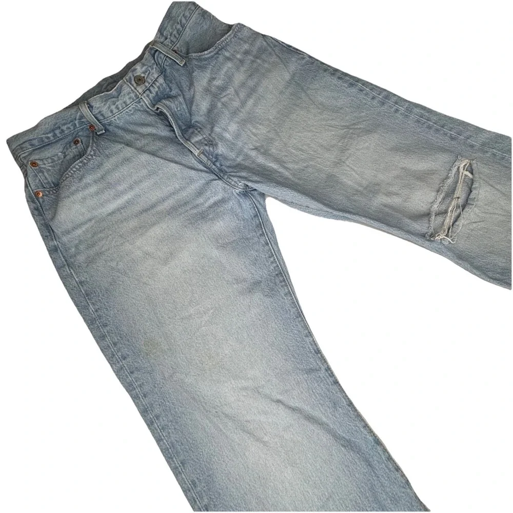 Levi's Premium 501 Mens Straight Leg Distressed Jeans Light Wash Button Fly